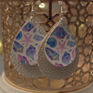 Double Layer Seashell Teardrop Earrings